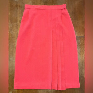 Vintage Emerald Isle Wrap Skirt, Pleated Front, 100% Polyester, M (28” waist)